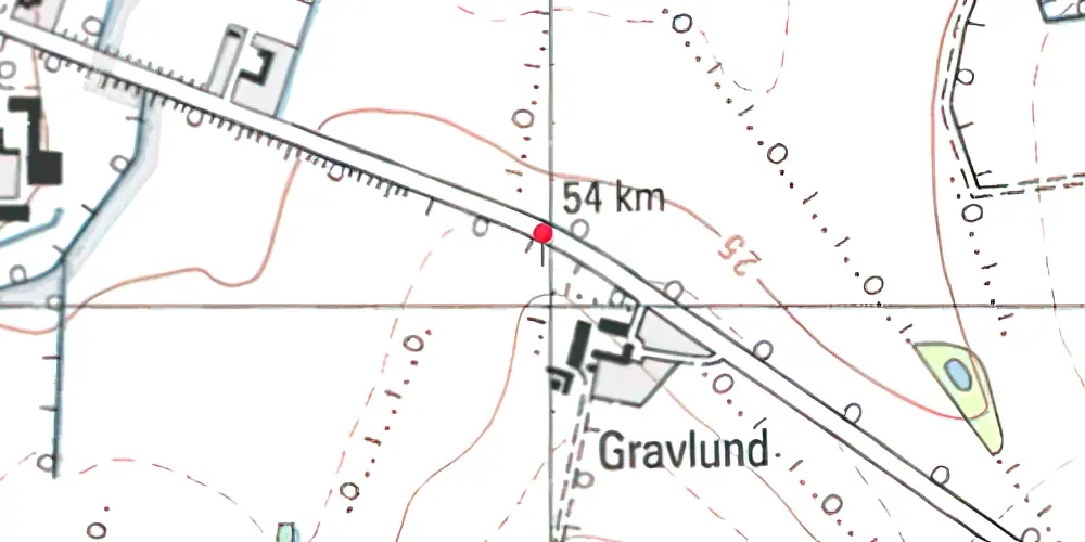 Historisk kort over Gravlund (HAB) Trinbræt med Sidespor 