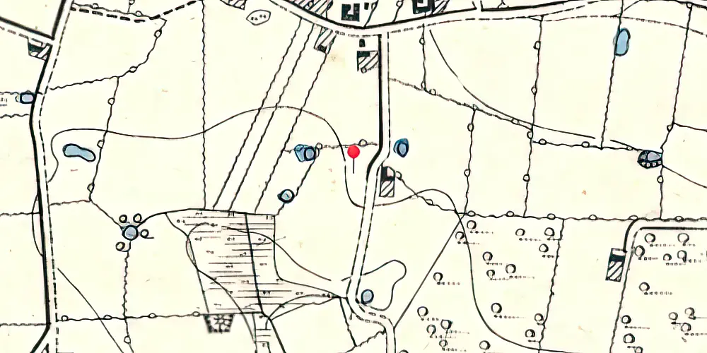 Historisk kort over Fjersted Trinbræt med Sidespor 