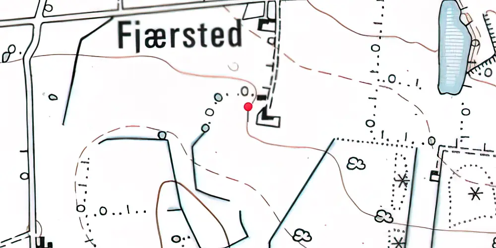 Historisk kort over Fjersted Trinbræt med Sidespor