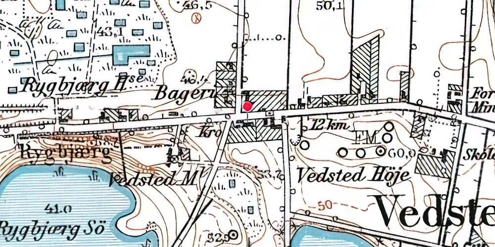Historisk kort over Slukefter Stationskro