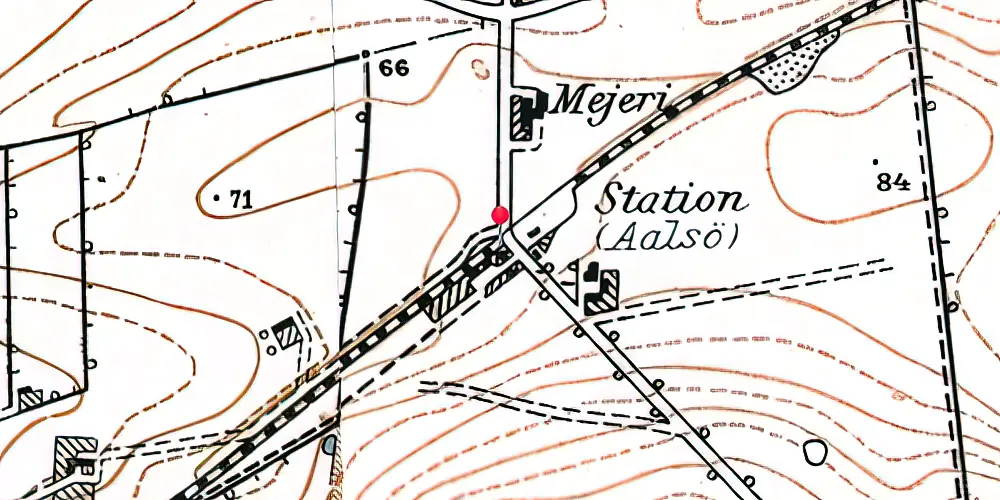 Historisk kort over Ålsø Billetsalgssted [1876-1889]