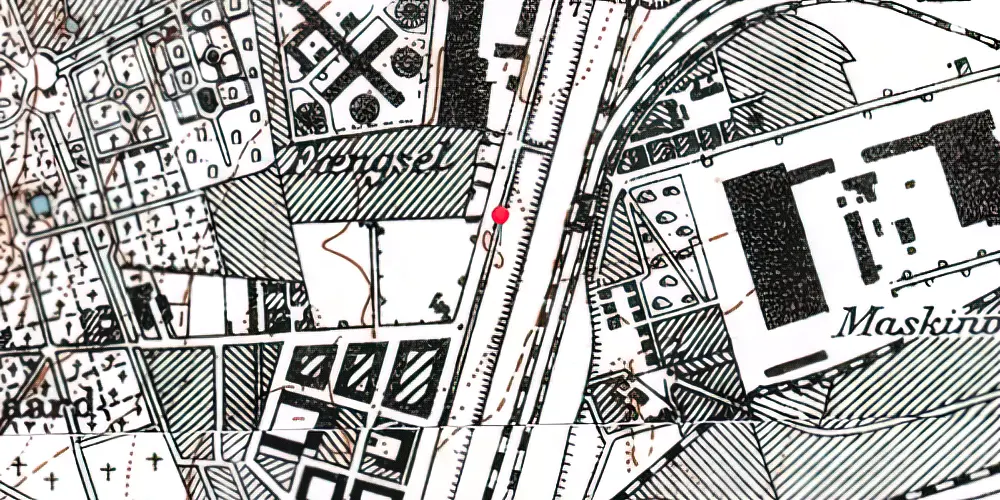 Historisk kort over Bavnehøj (Nord) Teknisk Station