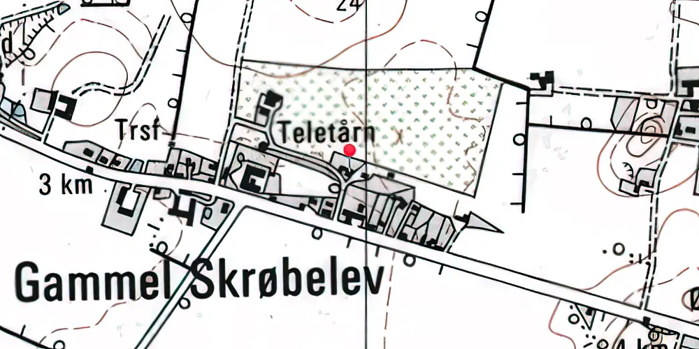 Historisk kort over Skrøbelev Station