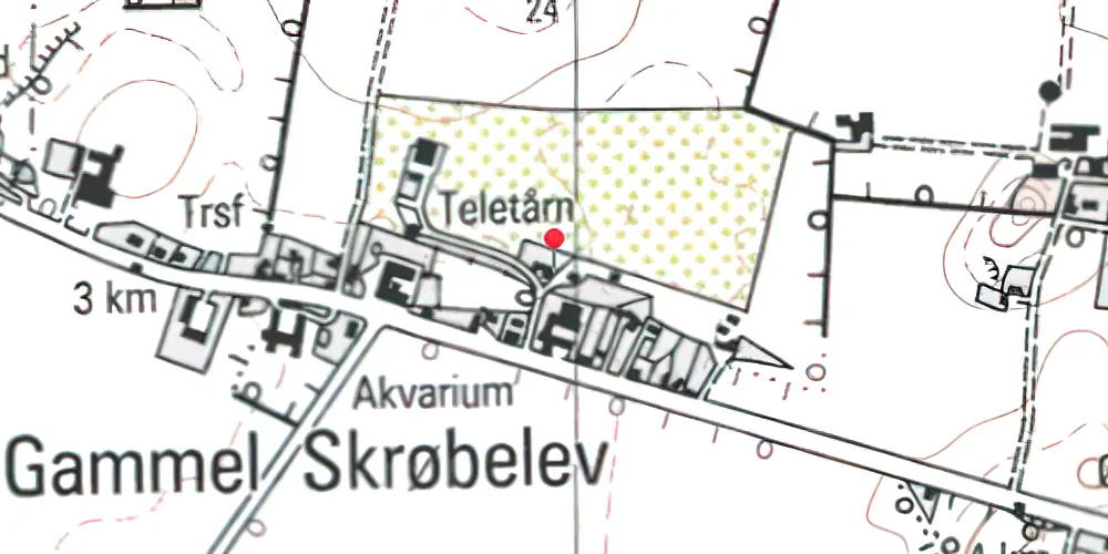 Historisk kort over Skrøbelev Station 