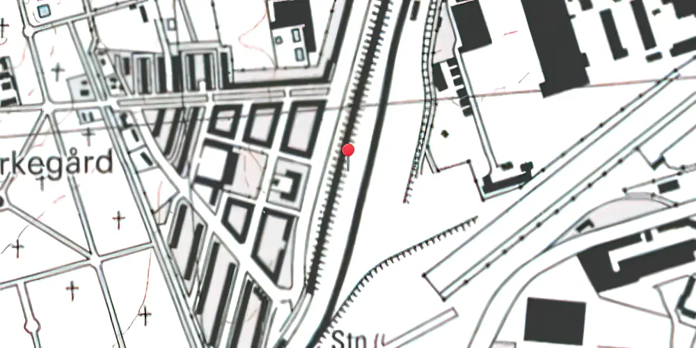 Historisk kort over Bavnehøj (Syd) Teknisk Station 