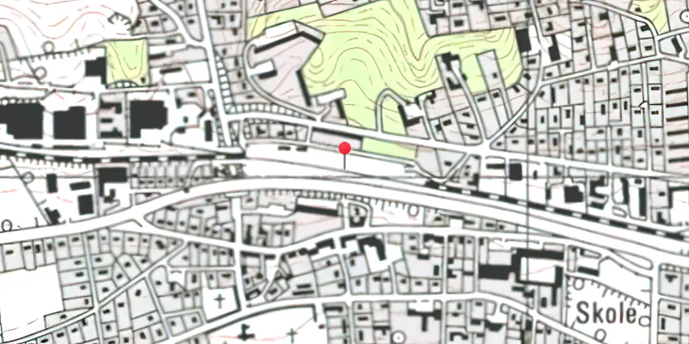 Historisk kort over Brabrand Teknisk Station 