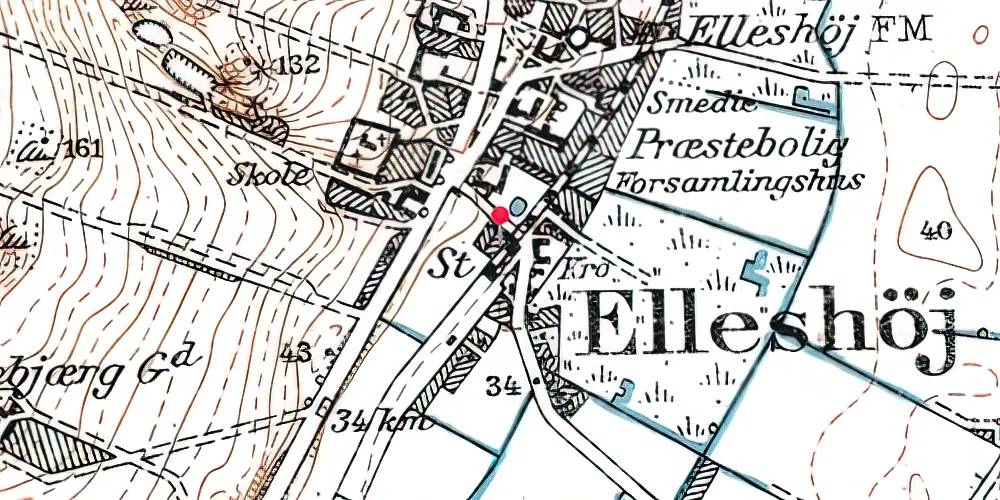 Historisk kort over Ellidshøj Teknisk Station