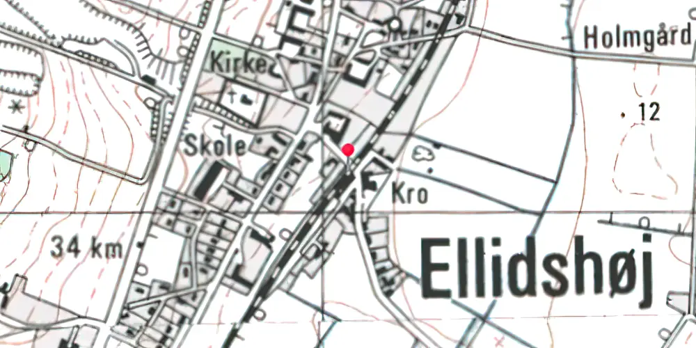 Historisk kort over Ellidshøj Teknisk Station