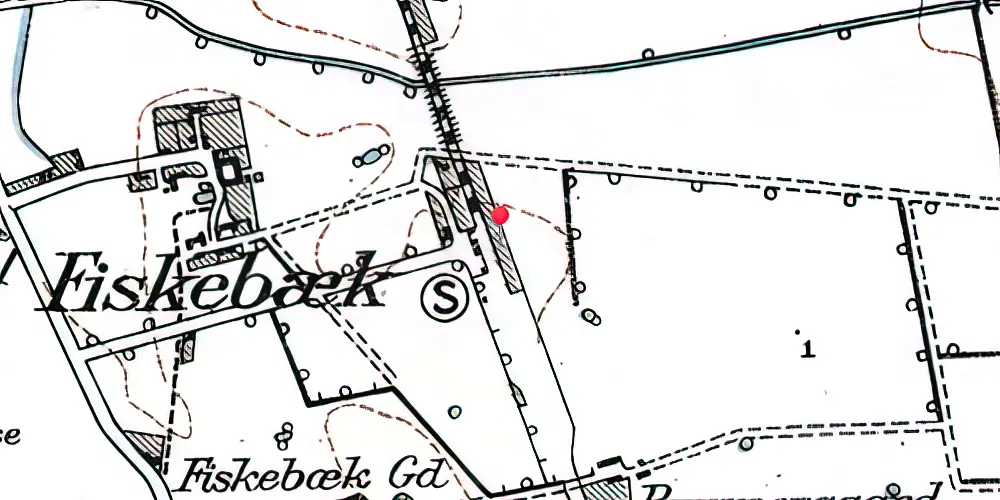 Historisk kort over Fiskebæk Teknisk Station