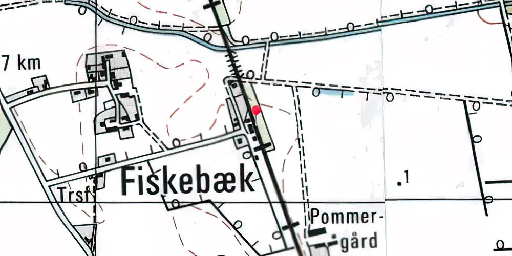 Historisk kort over Fiskebæk Teknisk Station
