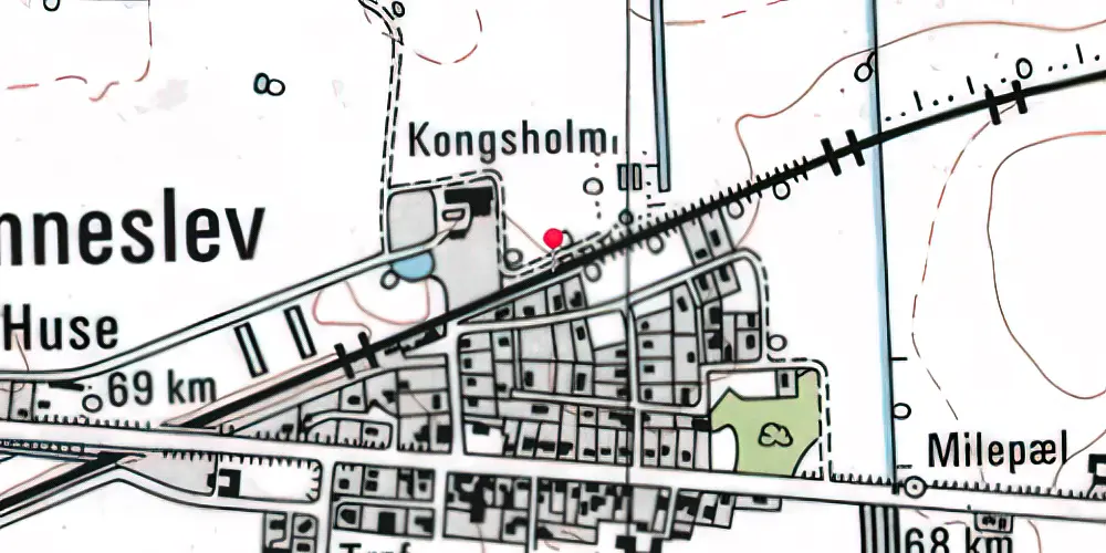 Historisk kort over Fjenneslev Teknisk Station