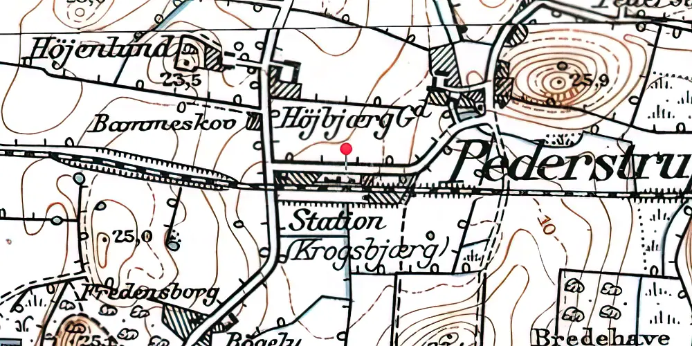 Historisk kort over Krogsbjerg Station