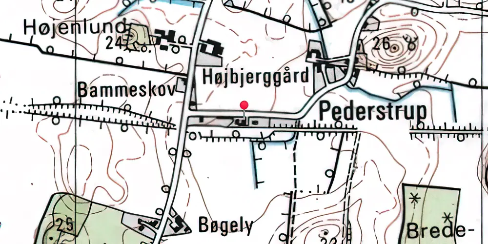 Historisk kort over Krogsbjerg Station
