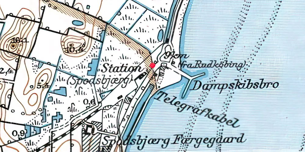 Historisk kort over Spodsbjerg Station