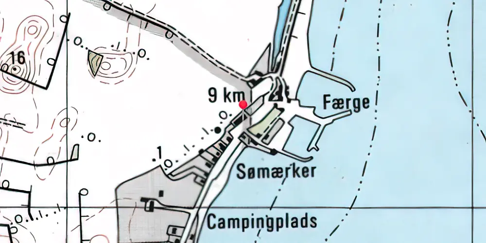 Historisk kort over Spodsbjerg Station 