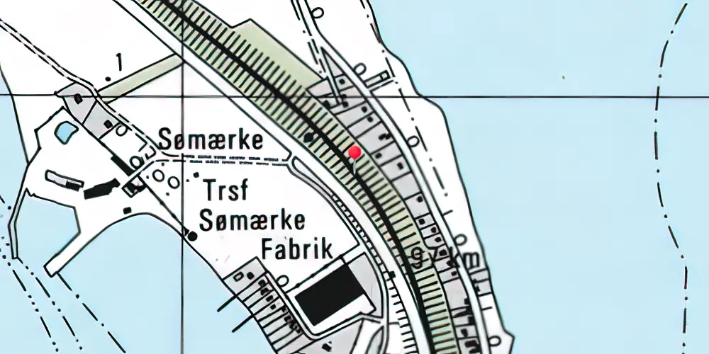 Historisk kort over Masnedø Teknisk Station 