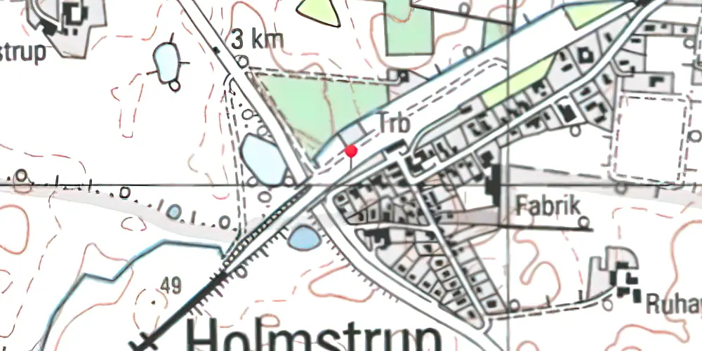 Historisk kort over Holmstrup Trinbræt 