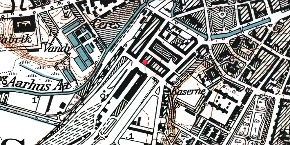 Historisk kort over Aarhus Godsbanegård