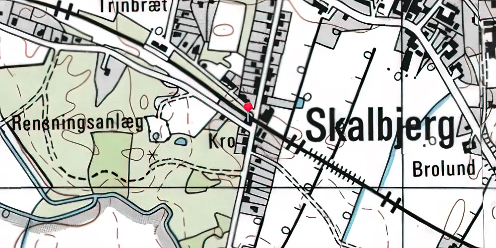 Historisk kort over Skalbjerg Holdeplads [1865-1908]