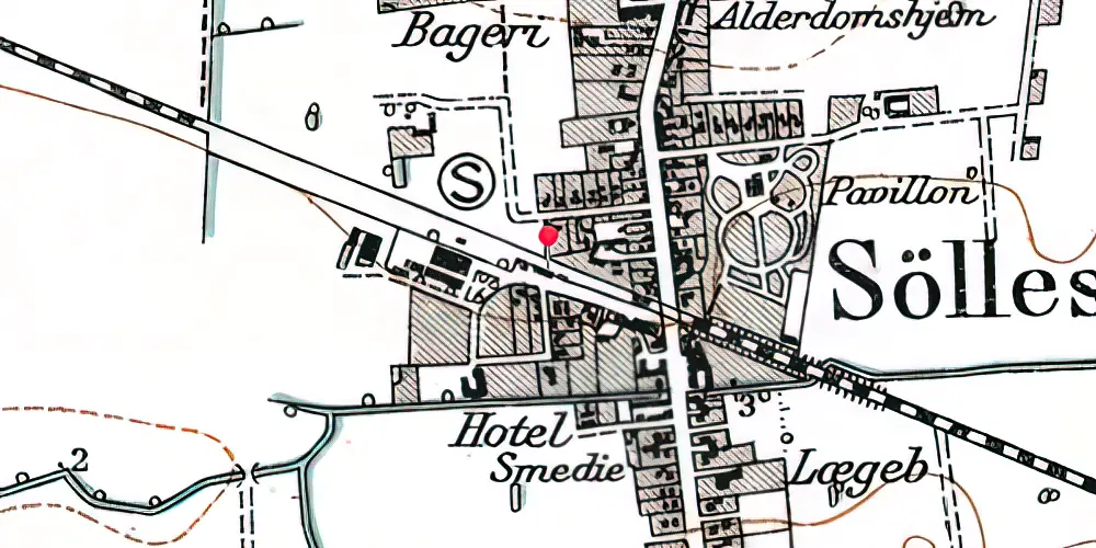 Historisk kort over Søllested Station [1874-2001]