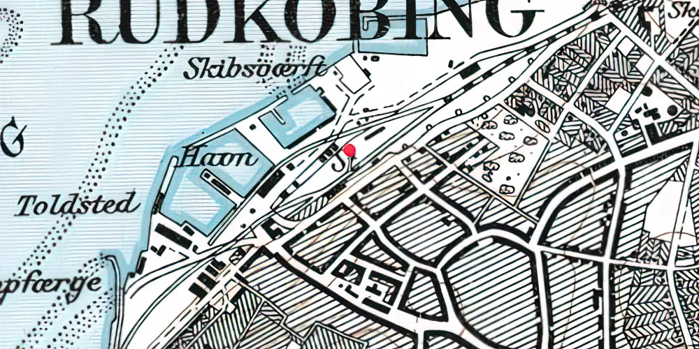 Historisk kort over Rudkøbing Station