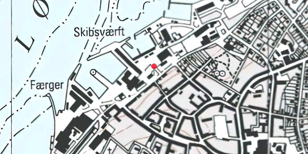 Historisk kort over Rudkøbing Station