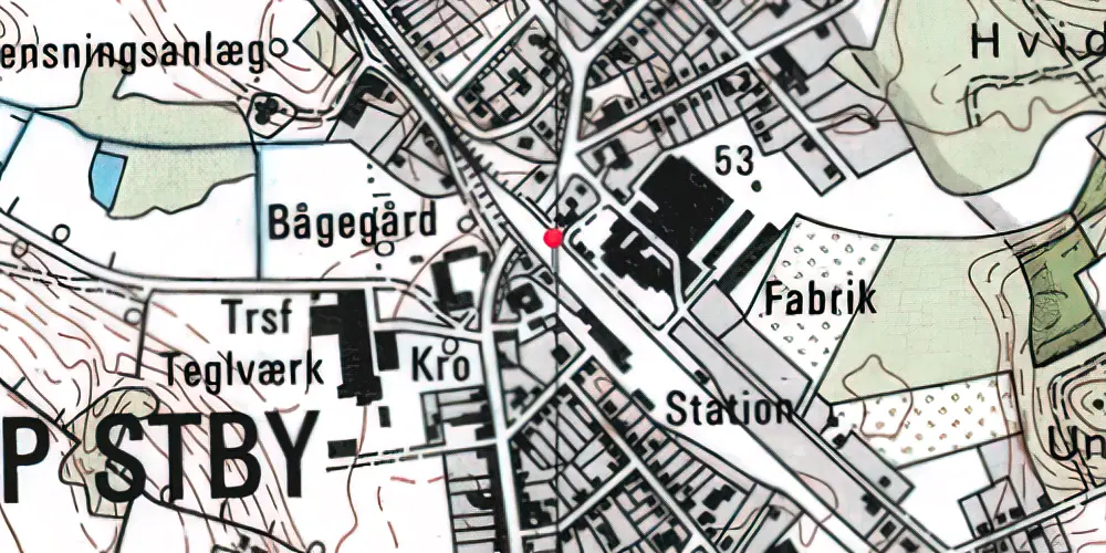 Historisk kort over Tommerup Station [1865-1883]