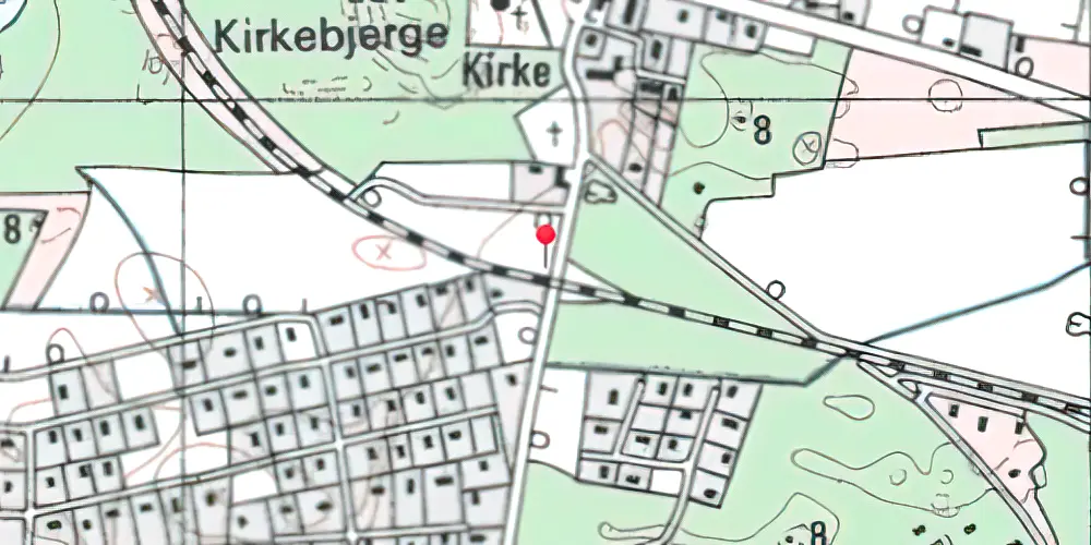 Historisk kort over Houstrupvej Trinbræt 