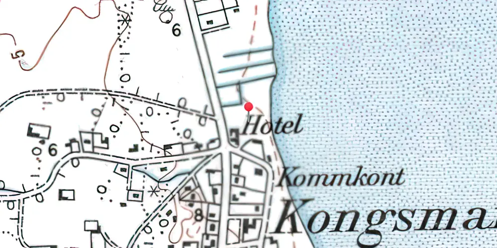 Historisk kort over Kongsmark Færgebro Station 