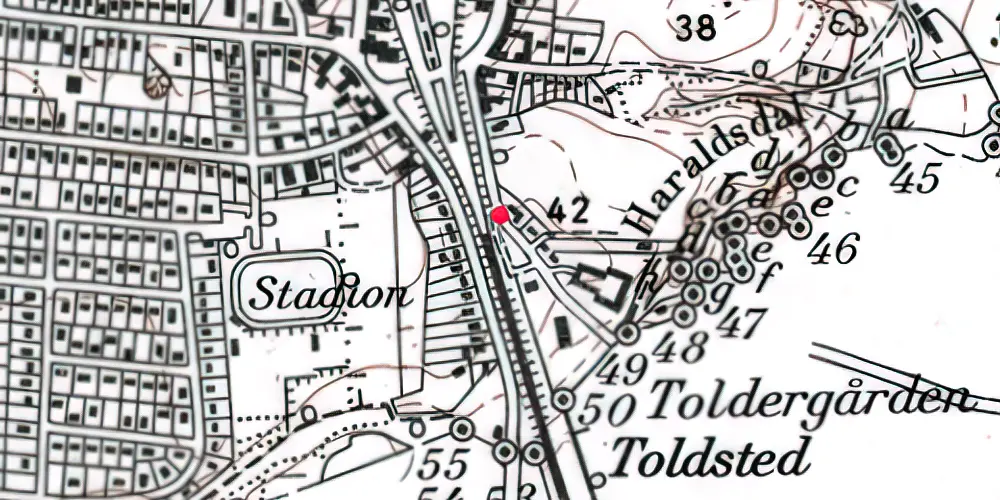 Historisk kort over Padborg Station [1900-1927]