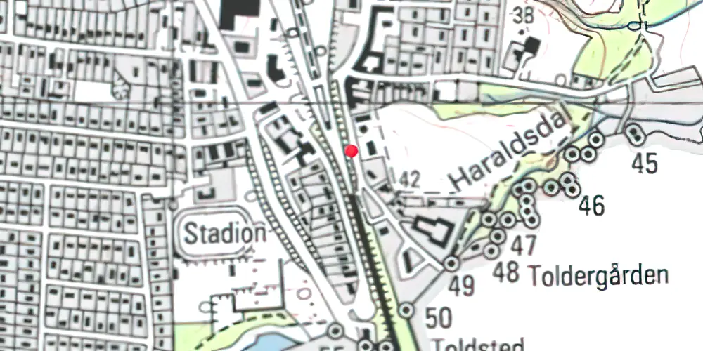 Historisk kort over Padborg Station [1864-1900]