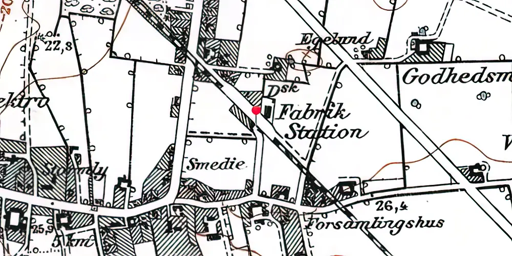 Historisk kort over Hjallese Station [1876-2002]