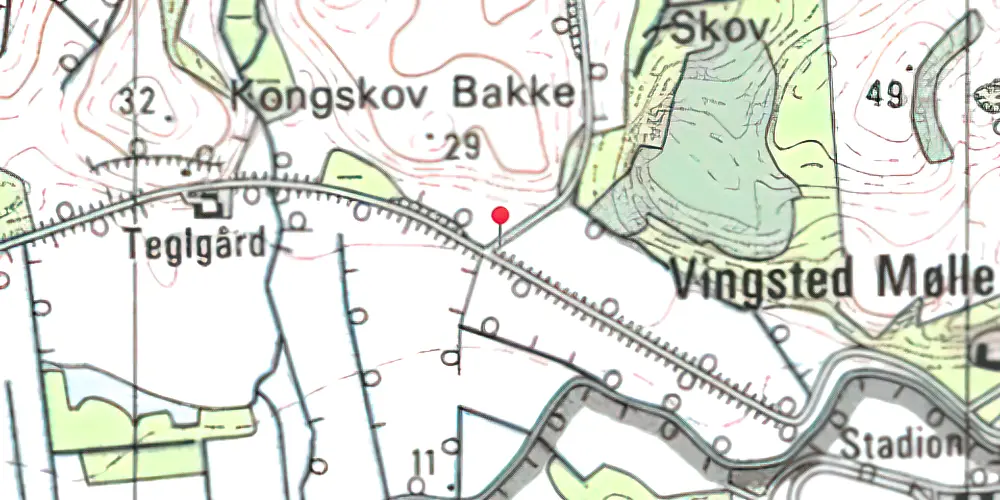 Historisk kort over Keldkær Sidespor 