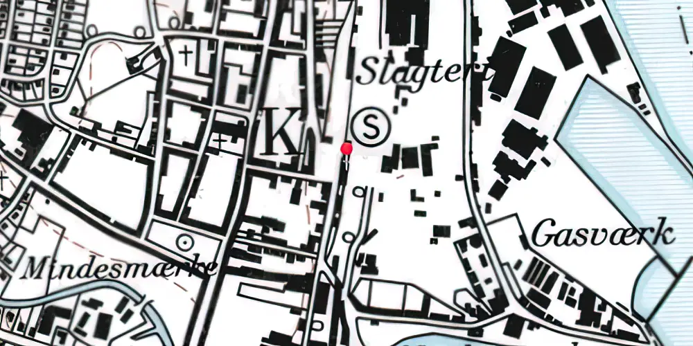 Historisk kort over Køge Station [1870-1983]
