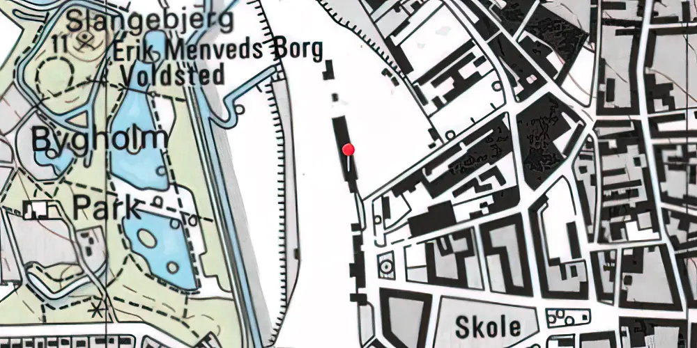 Historisk kort over Horsens Godsbanegård