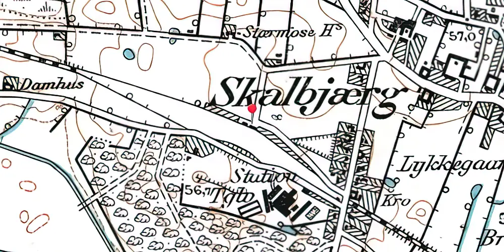 Historisk kort over Skalbjerg Trinbræt