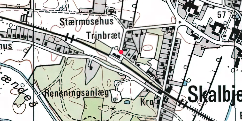 Historisk kort over Skalbjerg Trinbræt