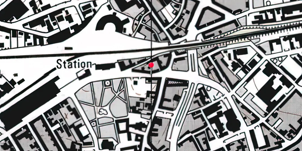 Historisk kort over Odense Banegård Letbanestation 