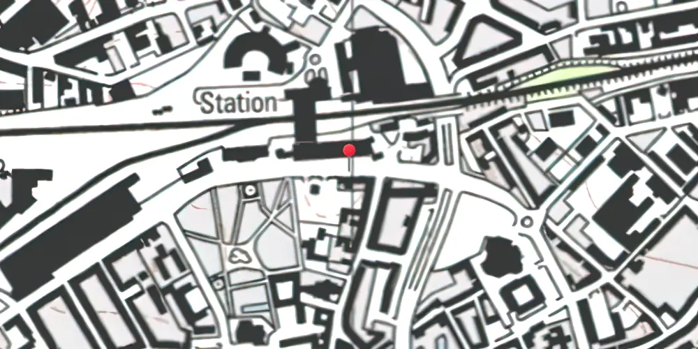 Historisk kort over Odense Banegård Letbanestation 