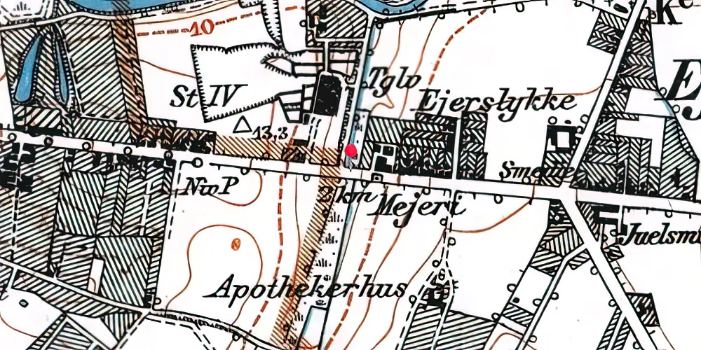 Historisk kort over Østerbæksvej Letbanestation