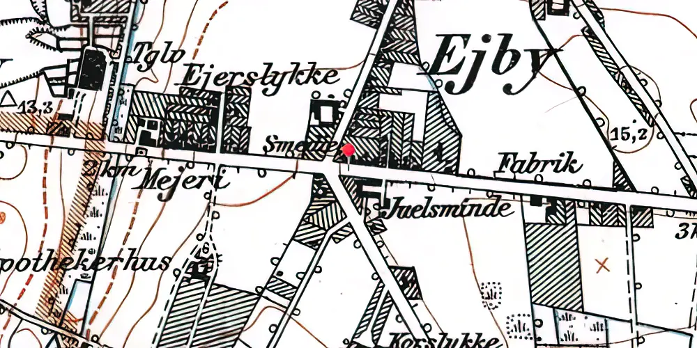 Historisk kort over Korsløkke Letbanestation