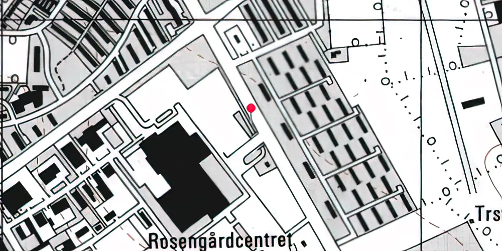 Historisk kort over Rosengårdcentret Letbanestation 