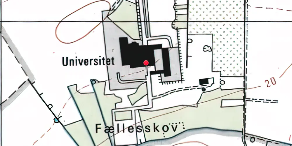 Historisk kort over SDU Letbanestation