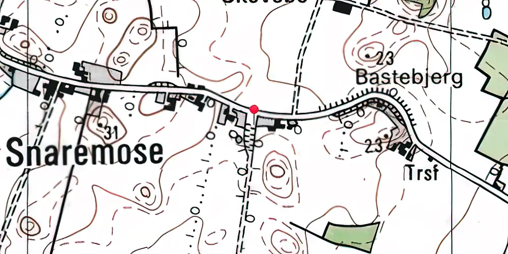 Historisk kort over Snaremose Trinbræt