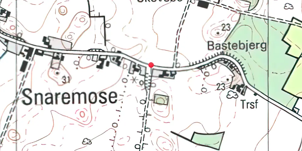 Historisk kort over Snaremose Trinbræt 