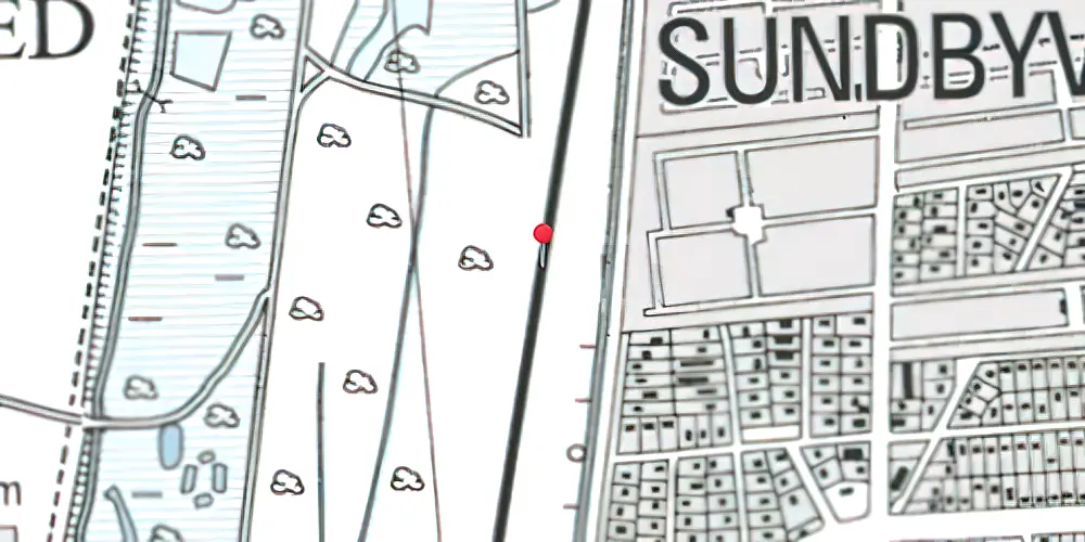 Historisk kort over Sundby Metrostation 
