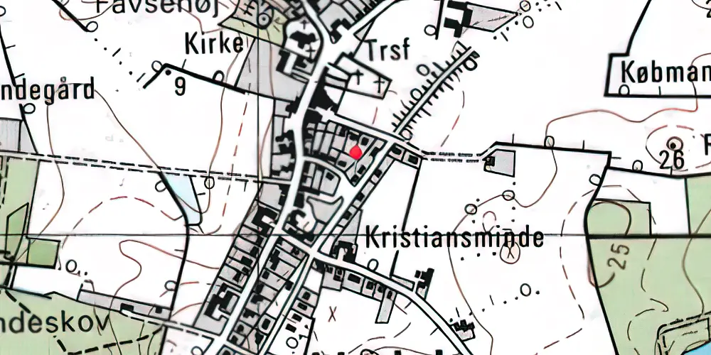 Historisk kort over Lindelse Station