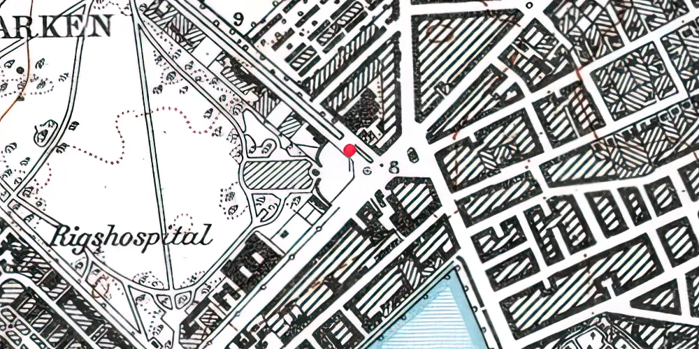 Historisk kort over Trianglen Metrostation