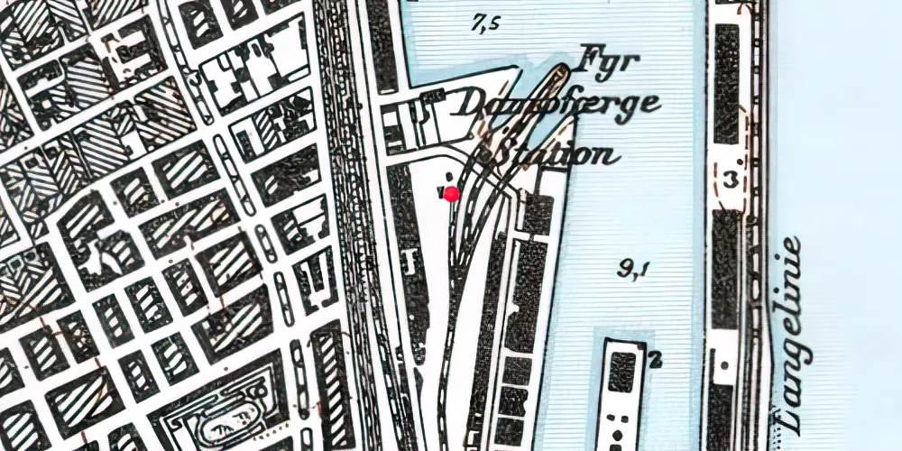 Historisk kort over Frihavnens Station 