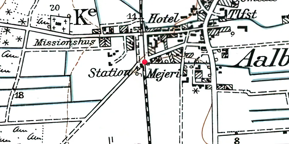 Historisk kort over Ålbæk Station